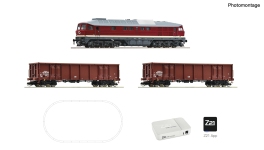 Roco 5190003 - TT - Digital-Start-Set Diesellok BR 132 mit Güterzug, DR, Ep. IV